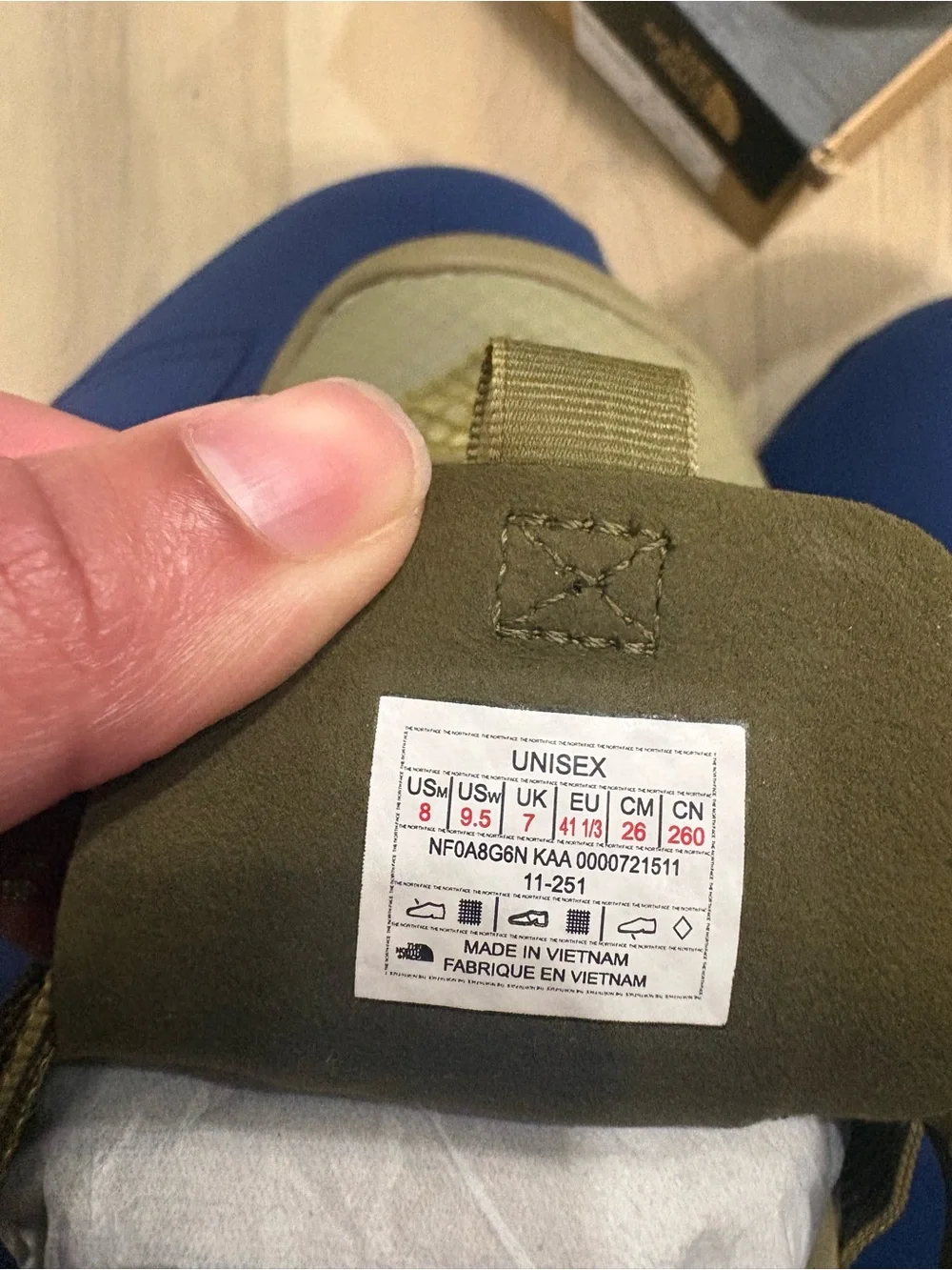 The North Face Olive Green Athletic Sandals with Orange Buckles